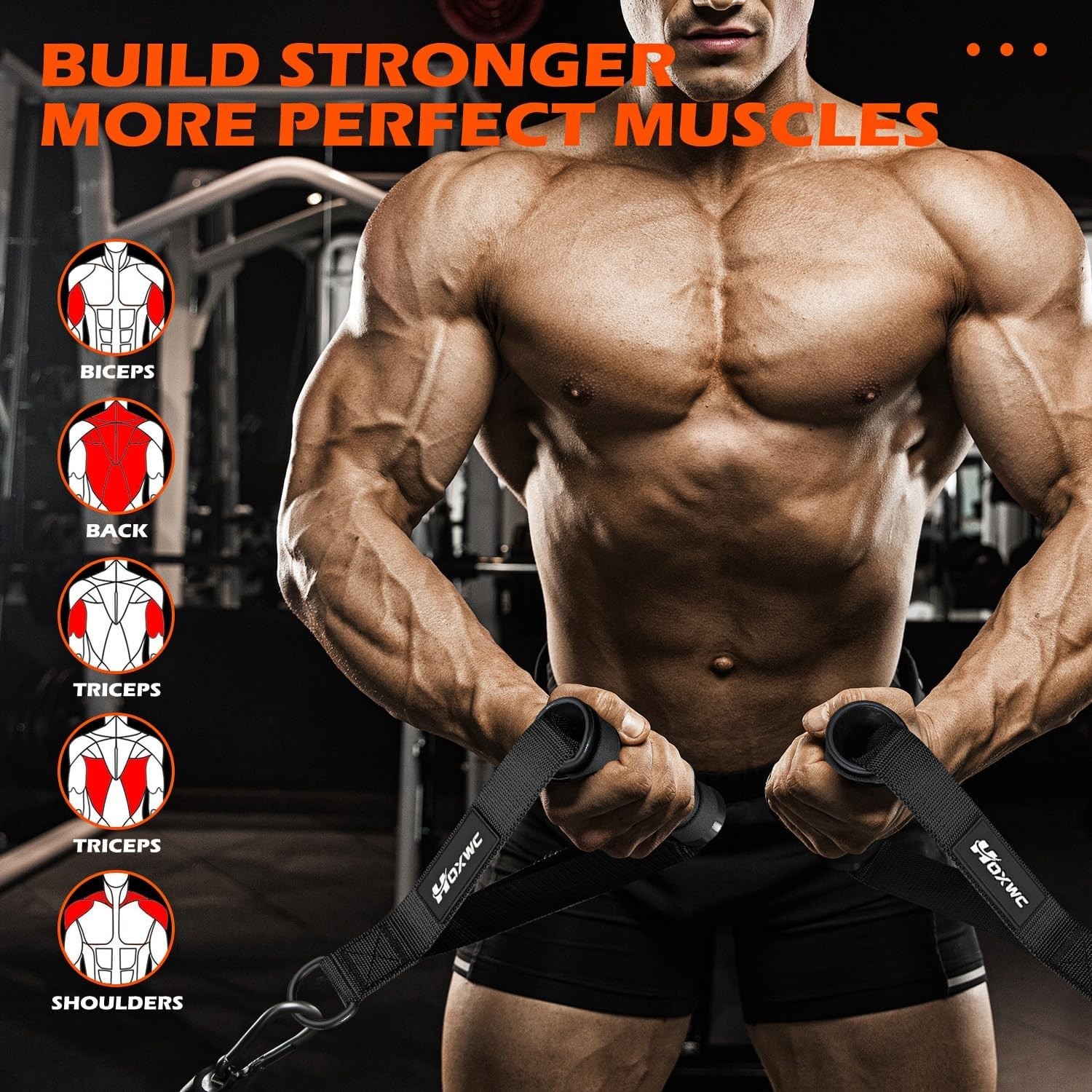 Ergonomic Double D Cable Handles - 2 Heavy Duty Attachments for Exercises