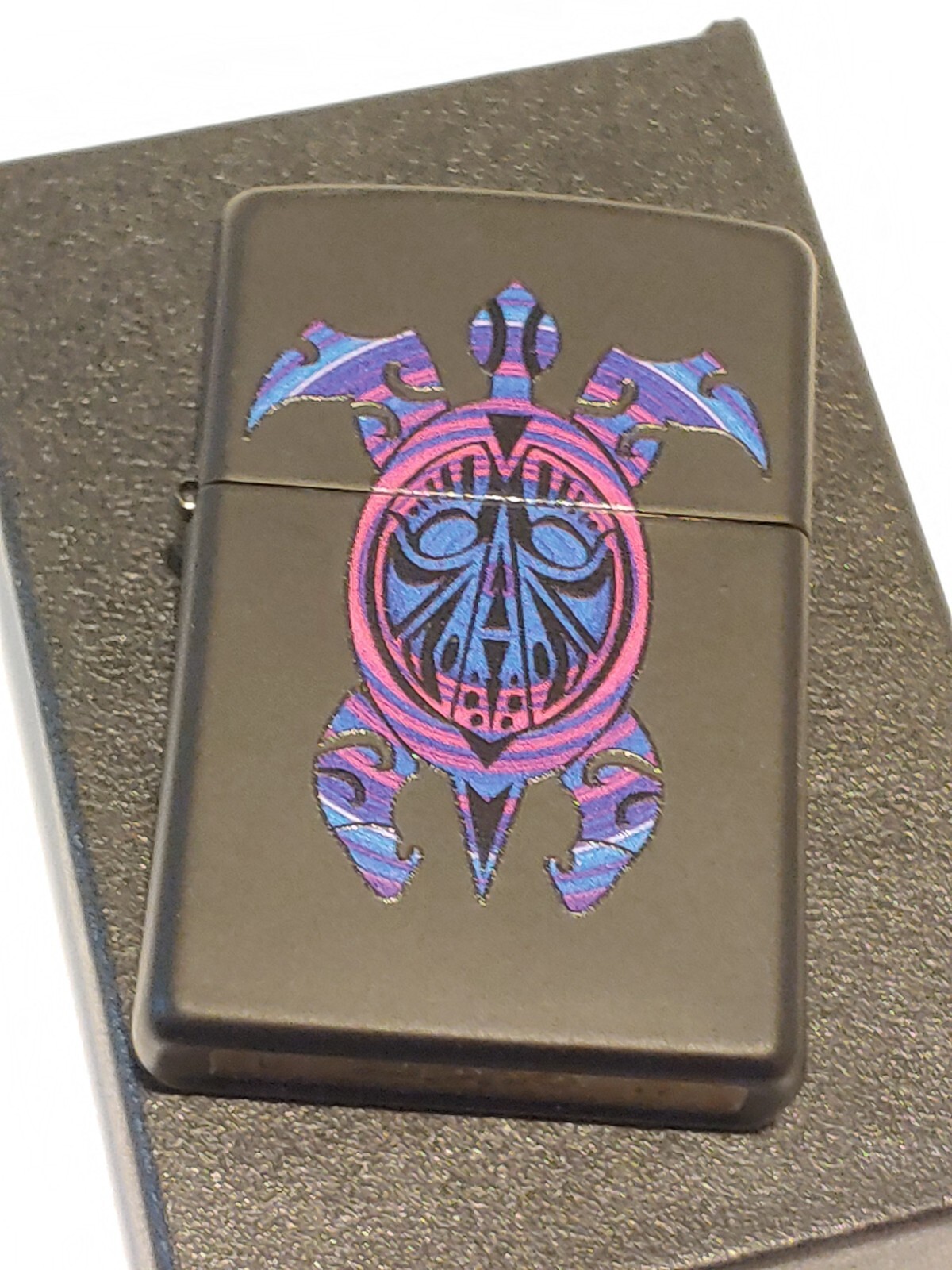 Zippo 218 PK Twilight Turtle on Black Matte Finish Lighter - DEC (L) 2017