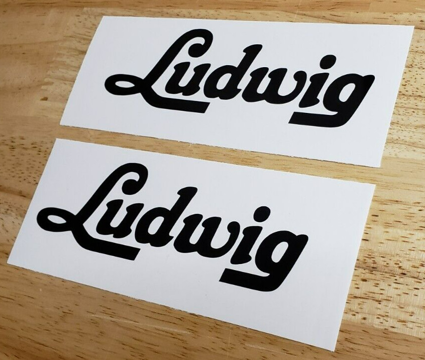 ludwig Decals Stickers vintage Gloss Black 8" (2) Fast USA