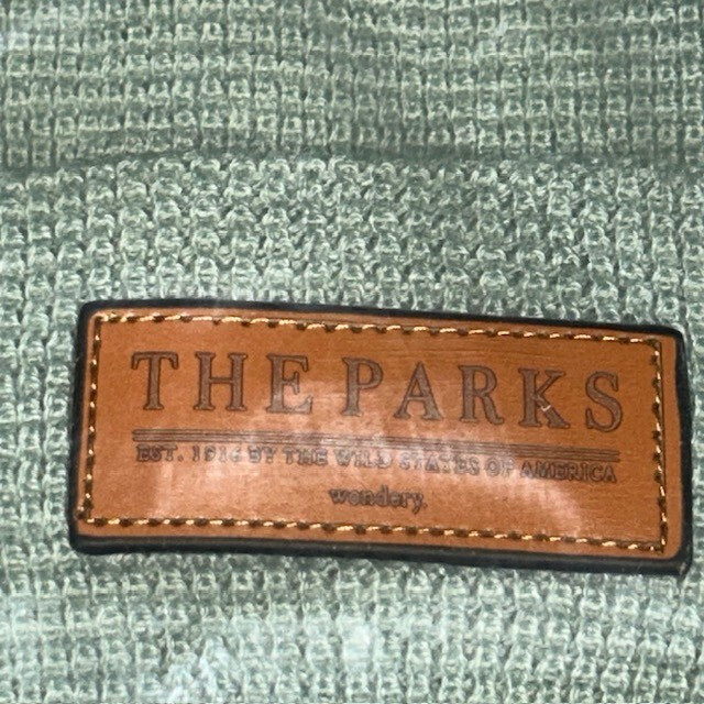 The Parks Apparel Green Beanie Leather Brand Beanie Hat Winter Hiking Brand NEW