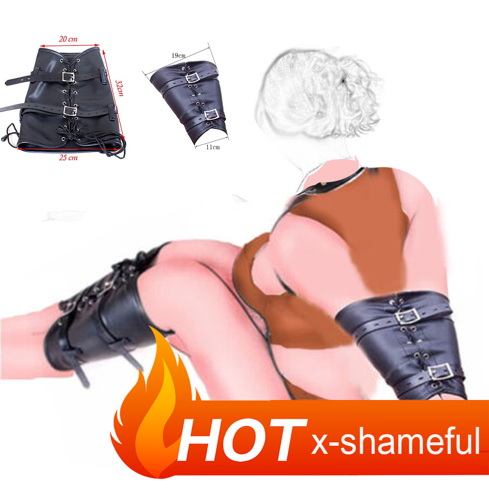 Binding Leg/Arm Binder Behind Back Slaver Lockable Glove With Shoulder