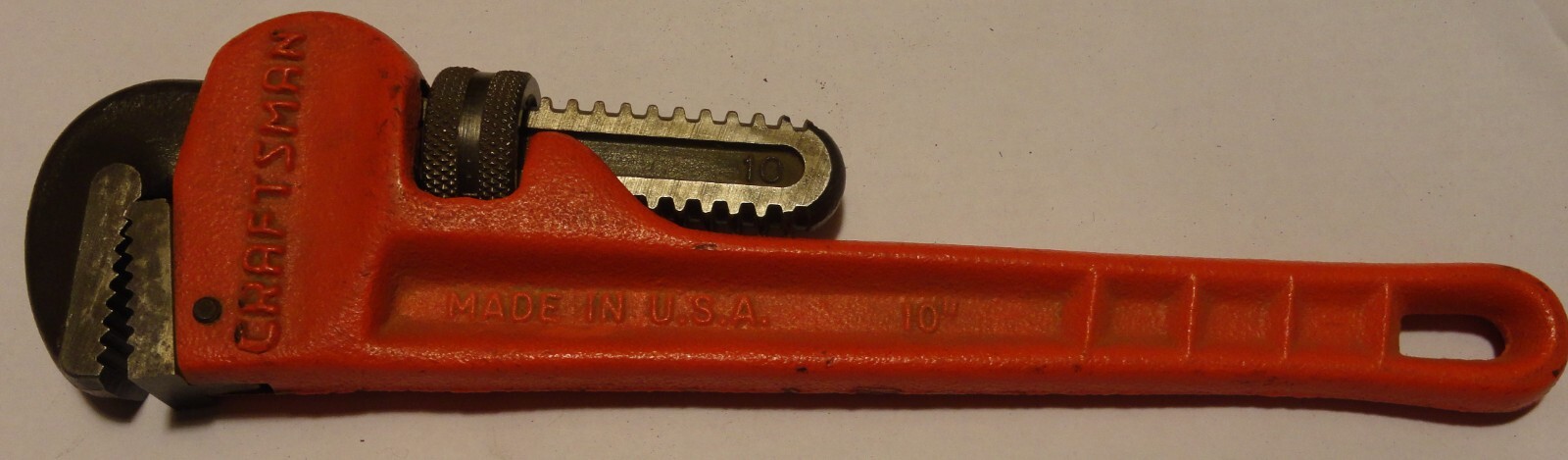 VINTAGE CRAFTSMAN 10" PIPE WRENCH 51651 MADE IN USA Code E LITTLE USE FAST SHIP