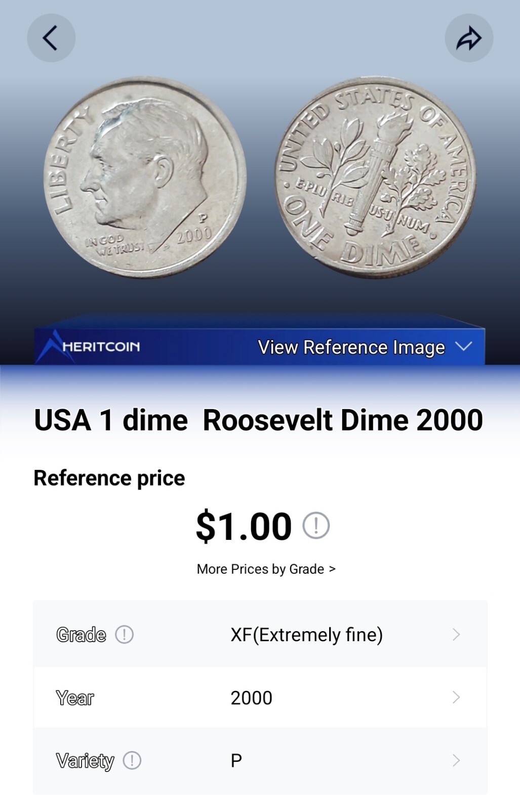 2000 P Roosevelt Dime Misaligned Die