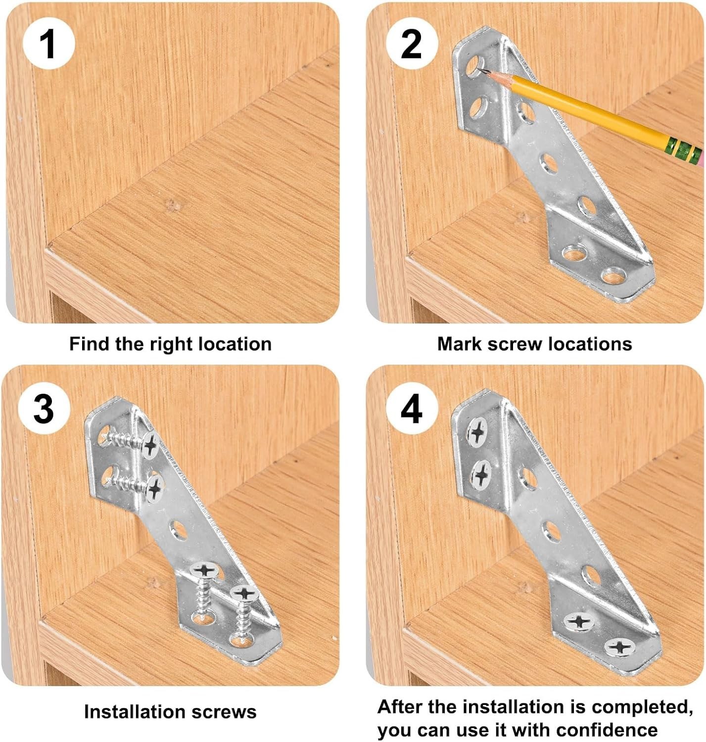 High-Strength 12 Pack Triangular Furniture Connectors - Perfect for DIY Projects