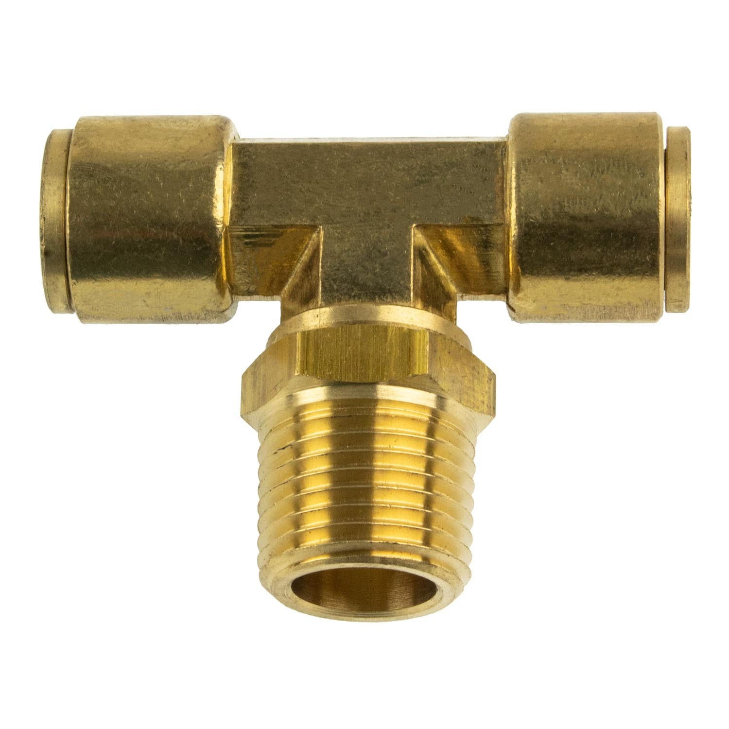 PUSH-TO-CONNECT FITTING BRANCH TEE - FITS 1/2" AIR TUBING - 1/2" NPT MALE