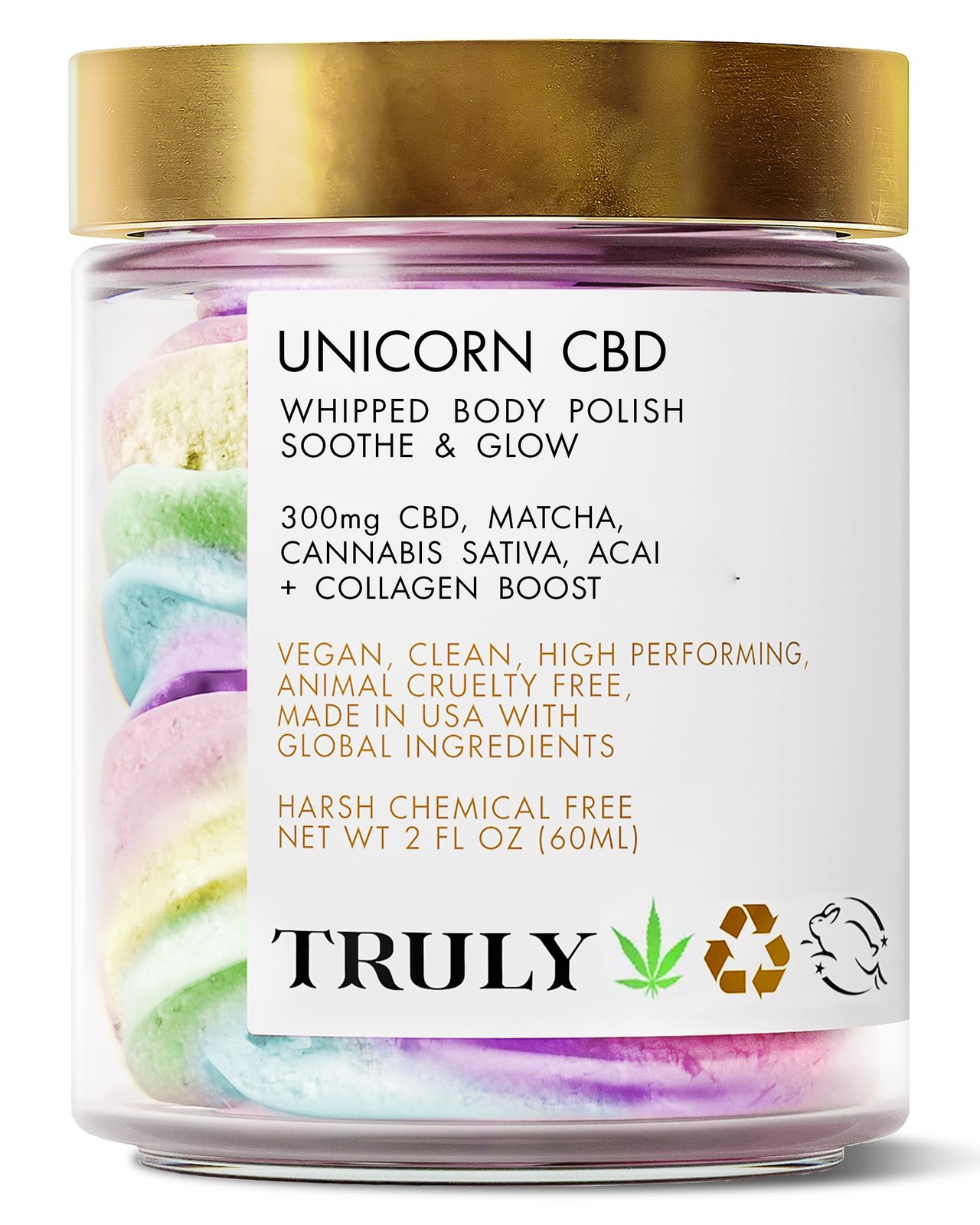 Truly Beauty Unicorn Whipped Body Polish with Chia, Acai and Rose - with Shea...