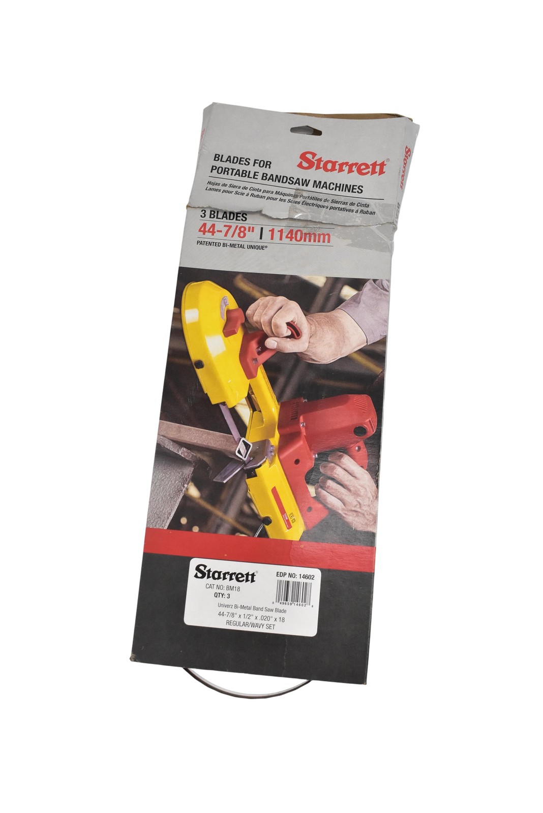 3 Starrett BM18 Bi-Metal Saw Blade Single Unit 44-7/8" 1/2" .020 14602 Silver