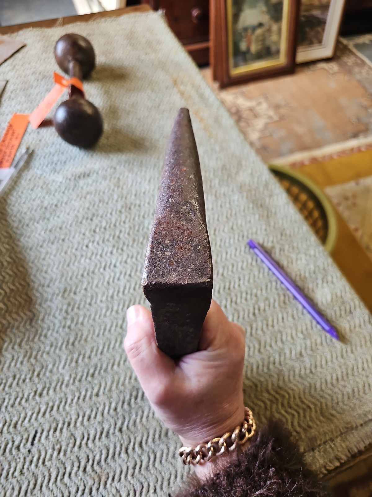 Vintage Blacksmiths Anvil Spike Stake Tool Hardy Hole