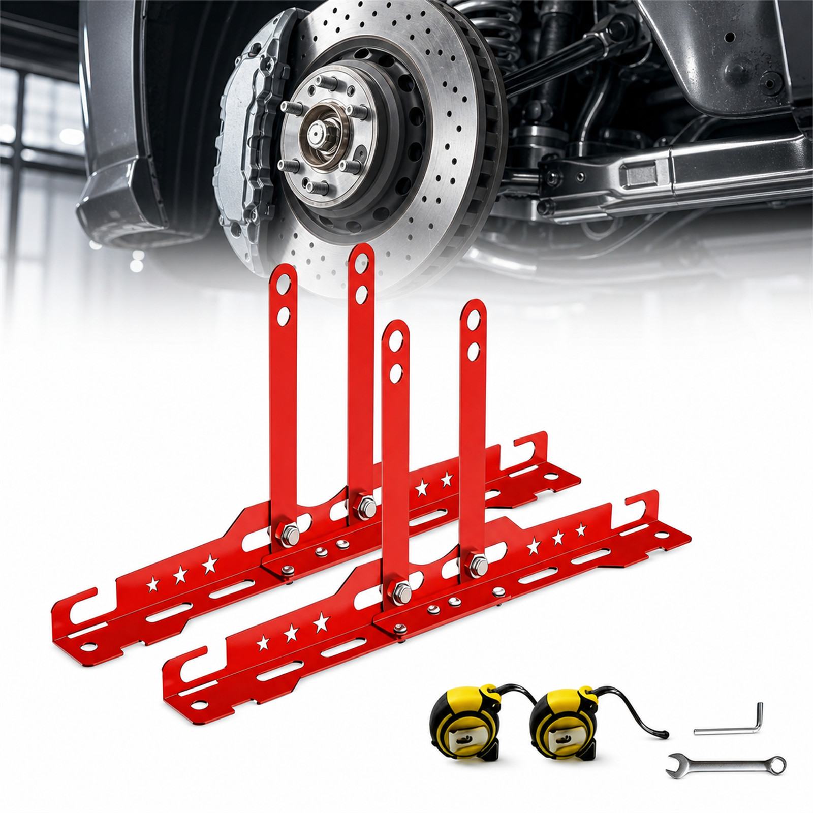 2PCS Automotive Wheel Toe Alignment Plate Kit for Truck SUV Jeep M14 M16 Red