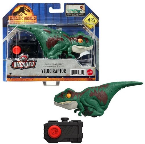 Mattel - Jurassic World Dominion Uncaged Click Tracker Velociraptor, Green [Used