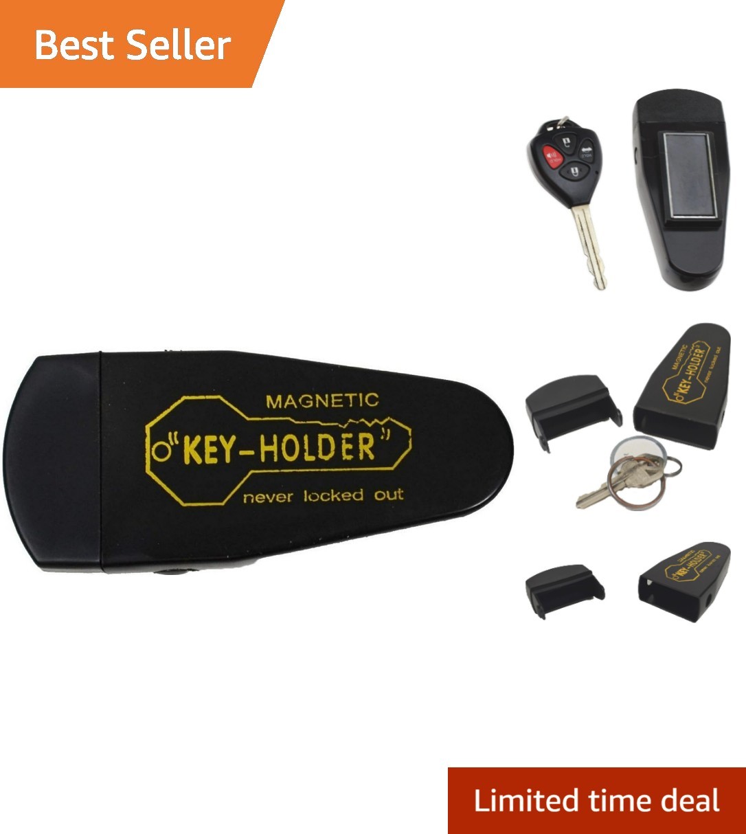 Large Magnetic Hide-A-Key Holder for Over-Sized Keys - Extra-Strong Magnet