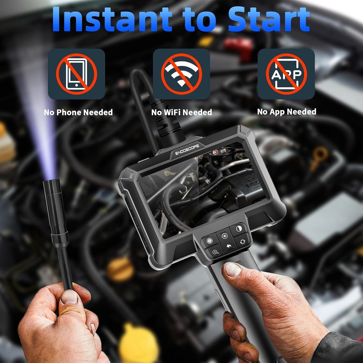 Endoscope Camera with Light - Waterproof Borescope Camera with 8 Adjustable ...
