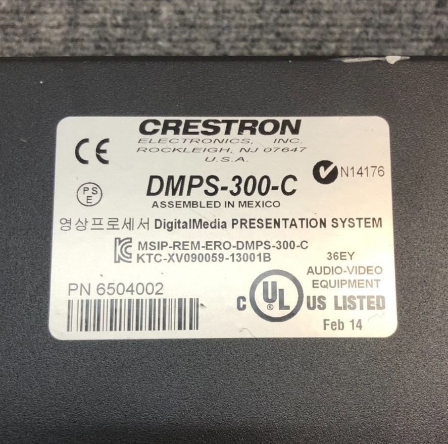 Crestron DMPS-300-C DigitalMedia Presentation System w/ Power Cord