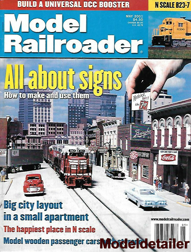 Model Railroader May 2001 Signs Billboards B&O HO Shelf Layout Styrene Wood