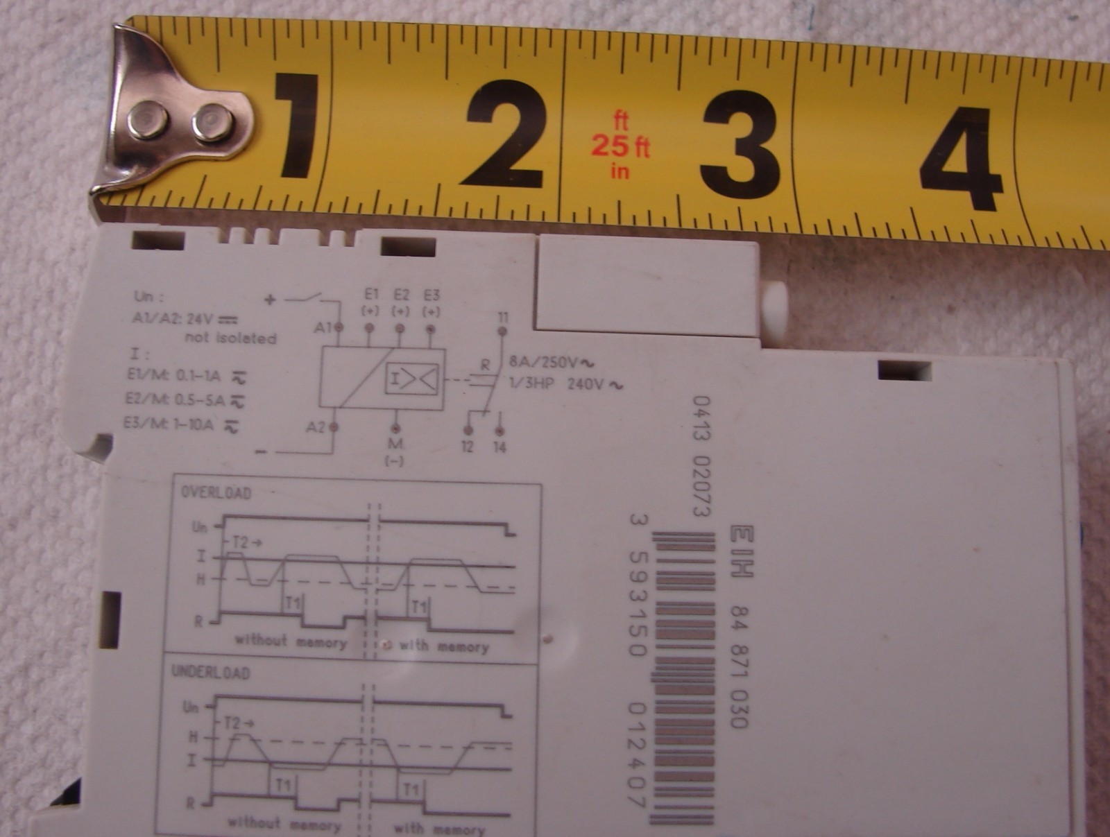 CROUZET 84871030 EIH CRNT CTRL RLY 0.1-10A 24VDC