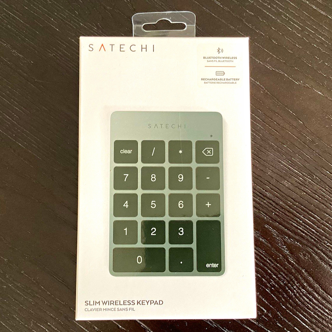 Satechi Slim Wireless Keypad Bluetooth Aluminum Built-In Battery Gray ST-SALKPM