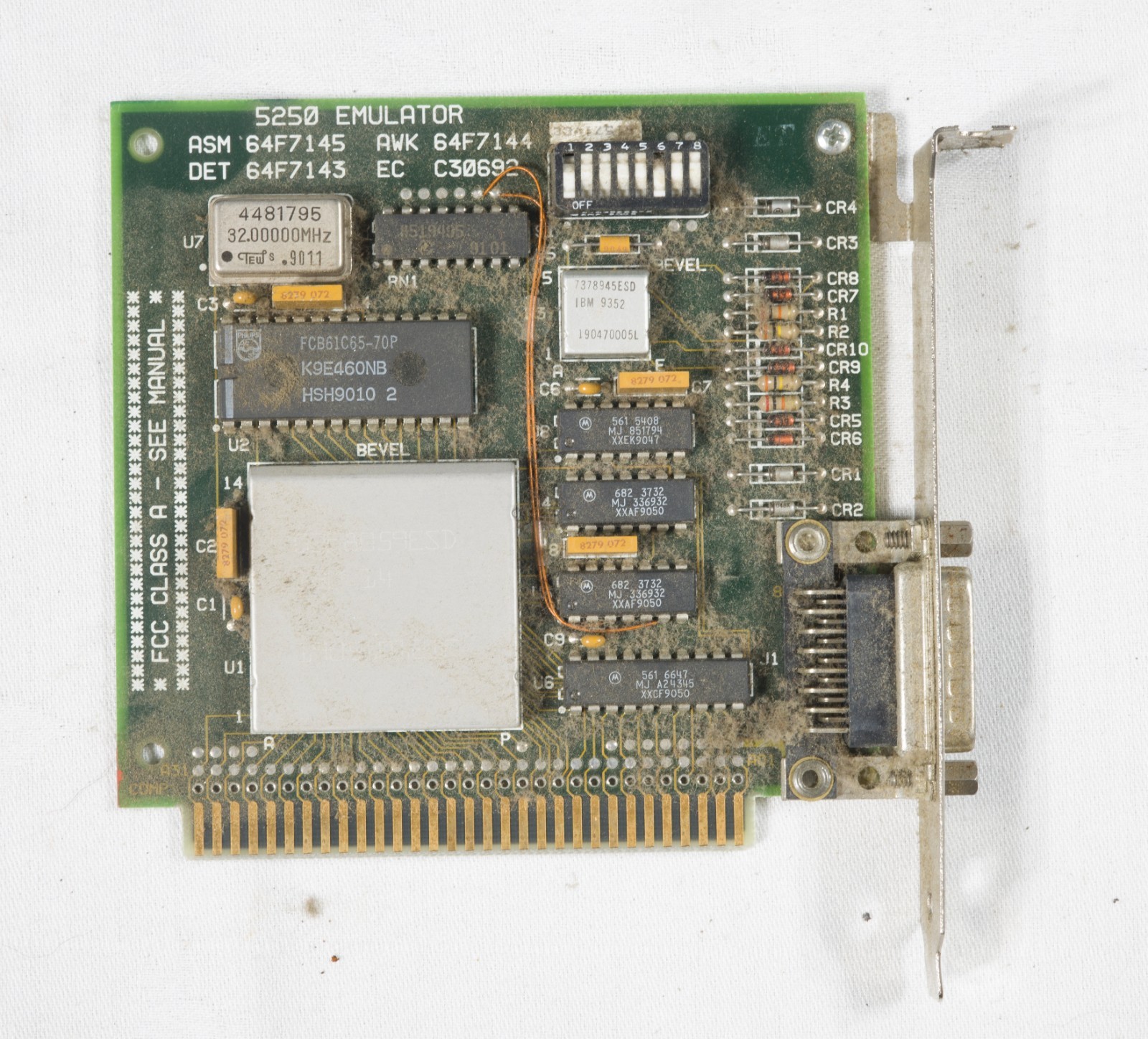 Vintage IBM 30F5307 5250 emulator card 8 bit ISA ISA826