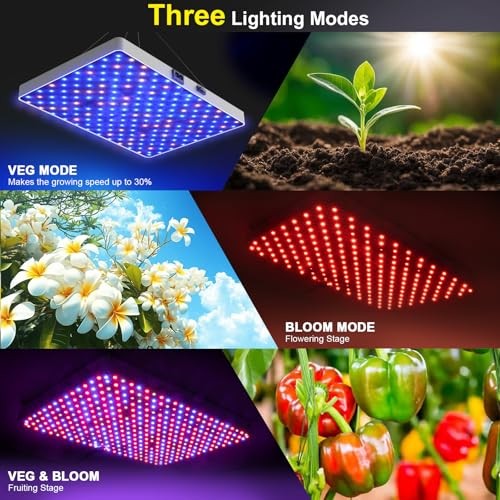 Remote Control LED 100 Watt Dimmable Full Spectrum Plant Light, 3 Grow Light