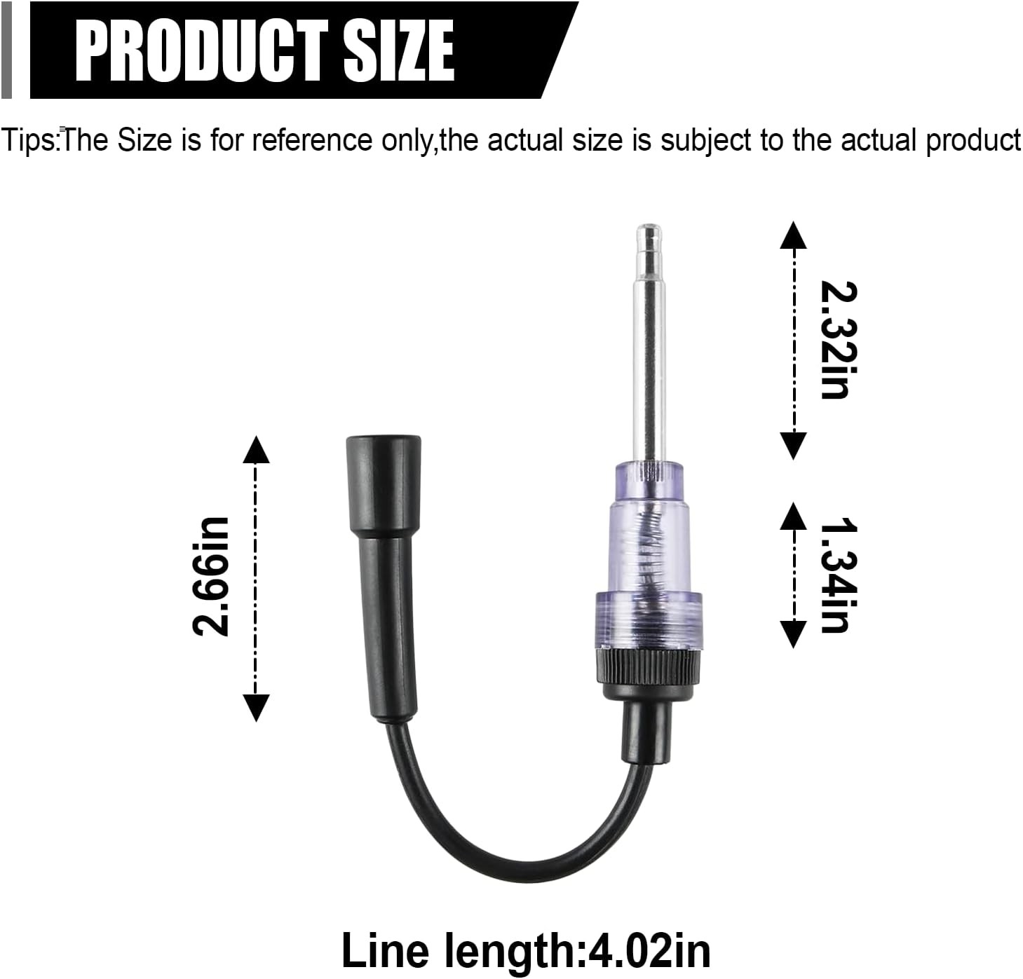 Inline Spark Plug Tester, Straight Boot Small Engine Spark Tester Tool(2PCS)