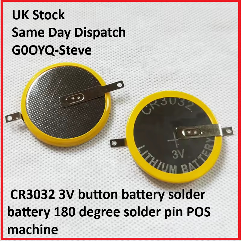 2 pcs CR3032 3V button battery solder battery 180 degree solder pin POS machine