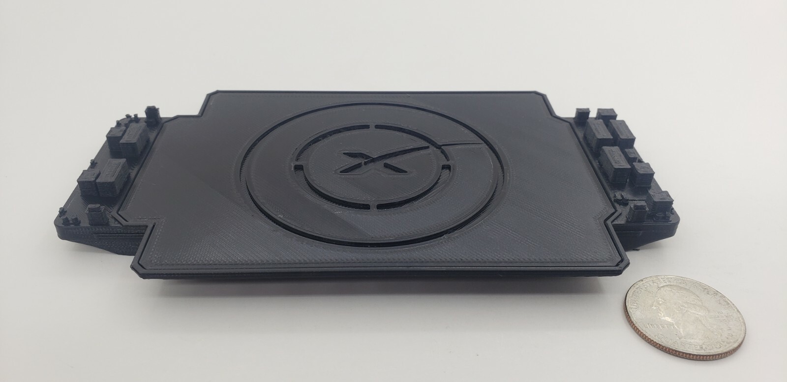 3D Printed SpaceX Drone Barge Landing Platform Ship Black PLA Plastic