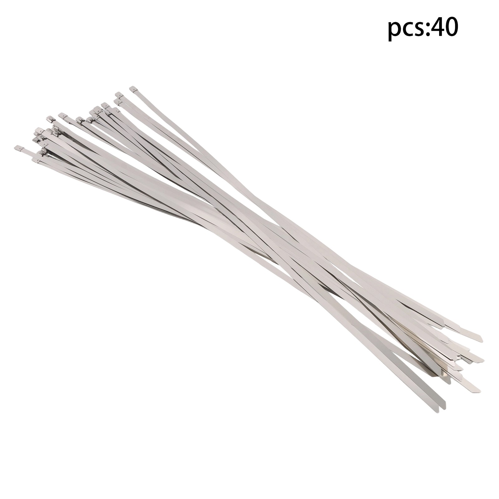 24" Zip Ties 304 Stainless Steel Cable Ties 500lb Strength 40 Pcs