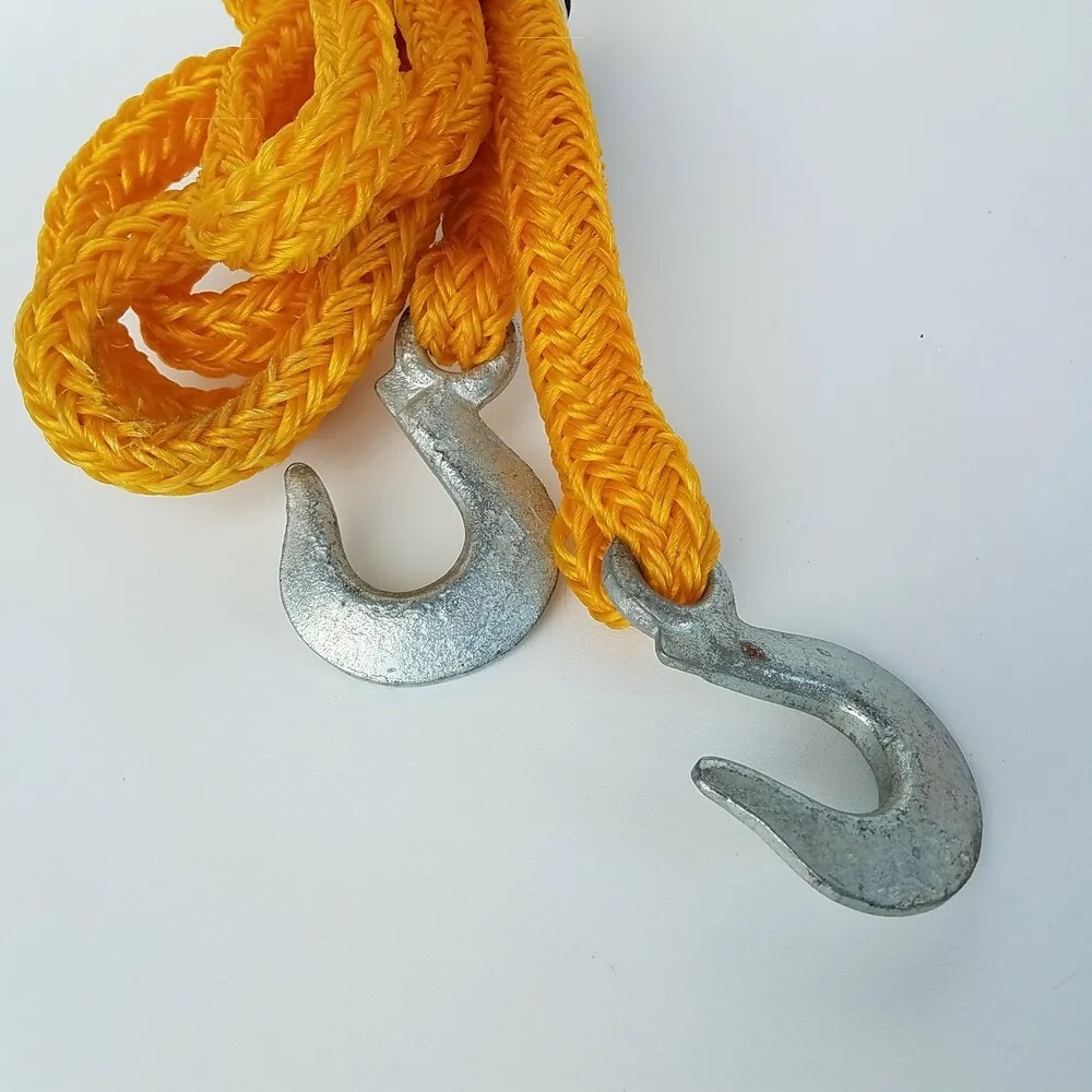 Tow Rope Strap With Hooks Yellow