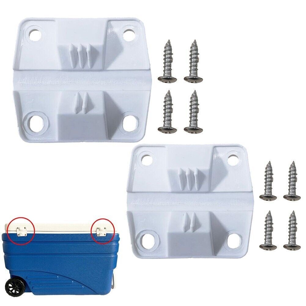 For COLEMAN COOLER PLASTIC HINGE SET REPLACEMENT 2x HINGES 8x SCREWS 5283-1141