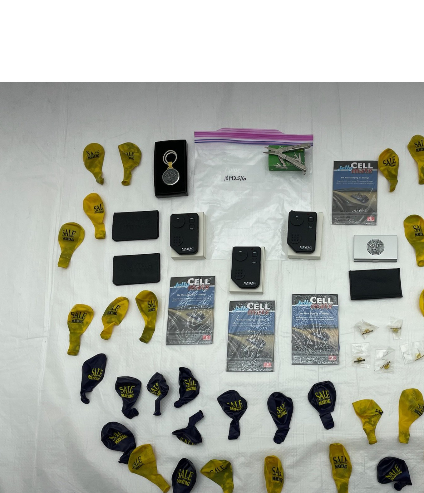 Maytag Promotional Lot Balloons Keychain Non-Slip Mat Pins Business Card holders
