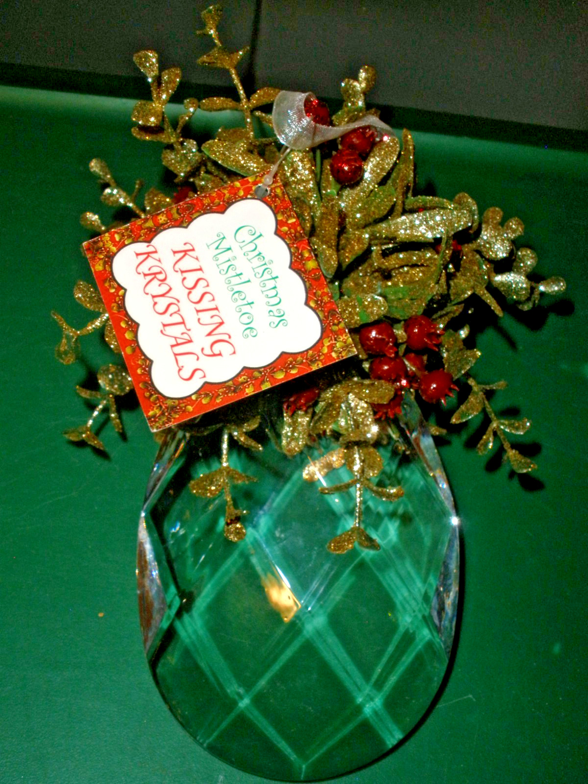 NEW Christmas Mistletoe Kissing Krystals 8" Long Heavy