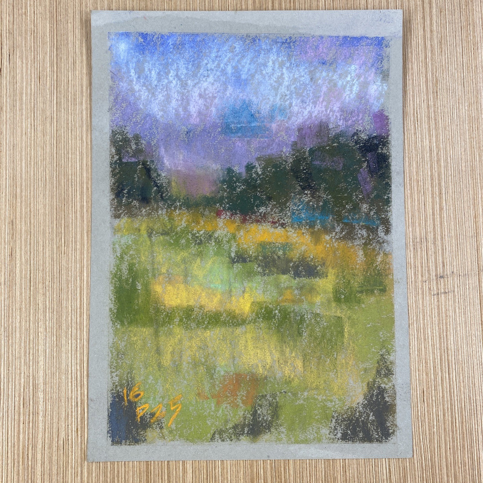 Drawing Art Landscape Pastel On Paper 9x12 Original Impressionism Abstract Color