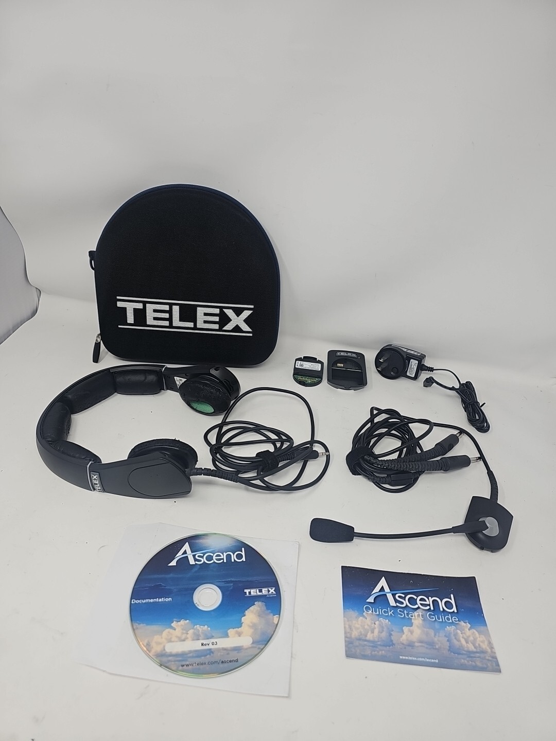 Telex Ascend Modular ANR Commercial Aviation Headset Noise Reduction Pilot
