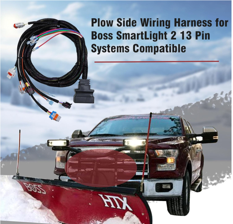 Plow Side Wiring Harness for Boss SmartLight2 13 Pin Systems Compatible with 200