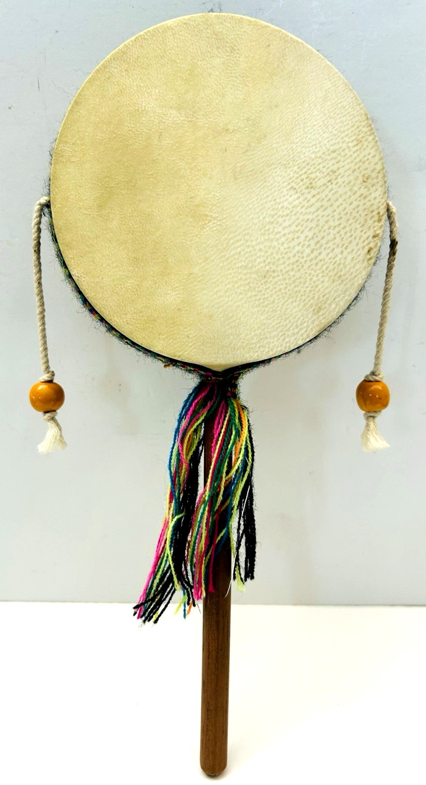 Vintage Hand Made drum (Spin Drum) Indigenous Made in Peru