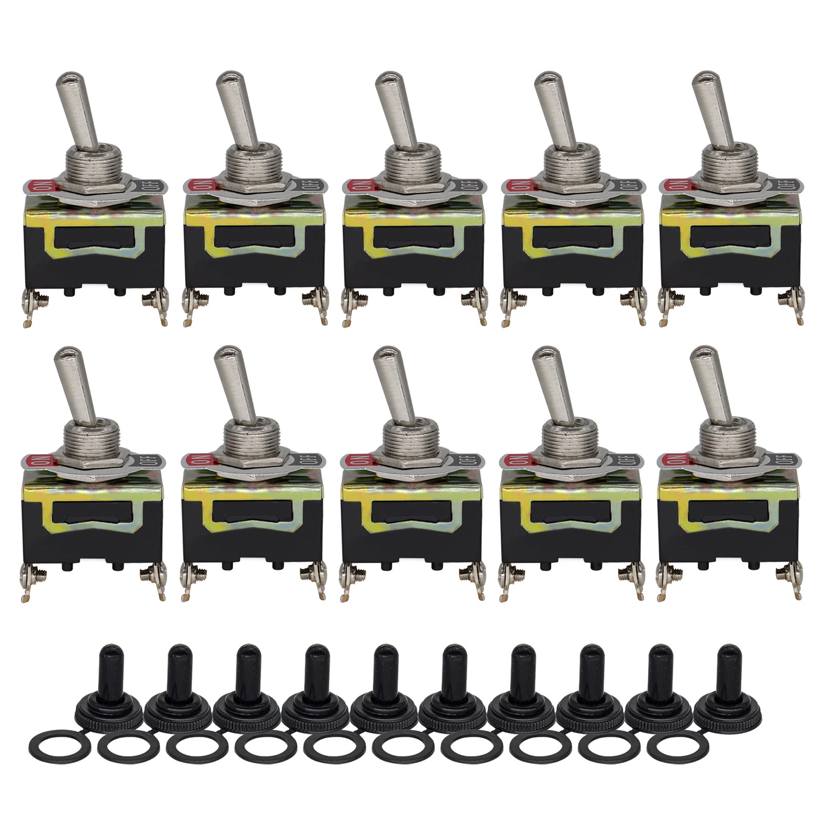 Heavy Duty Toggle Switch Flick 12V ON/OFF Car Light SPST Missile Waterproof Cap