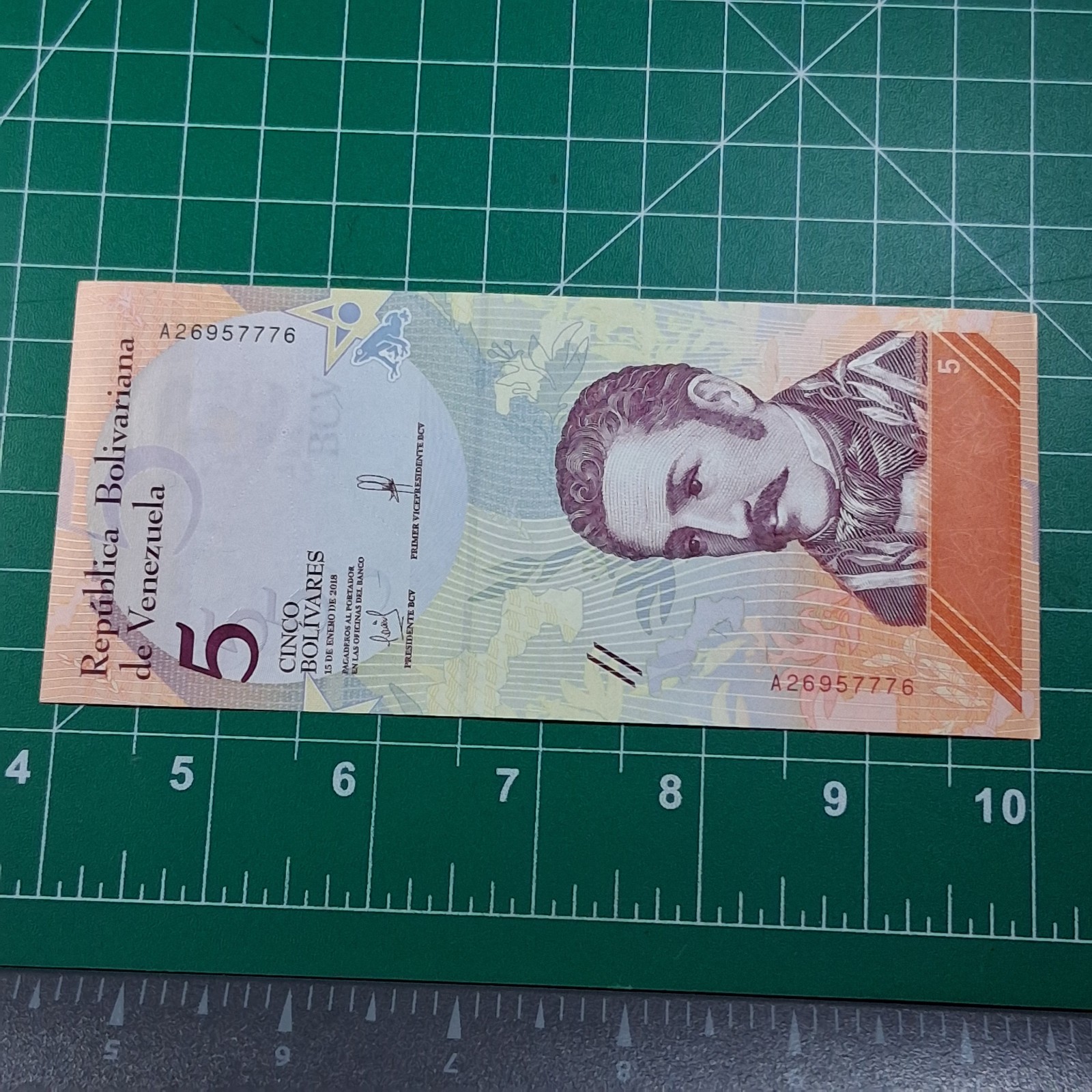 2018 Venezuela 5 Bolivares Jose Felix Ribas/Veragua Stubfoot Toad Paper Bill