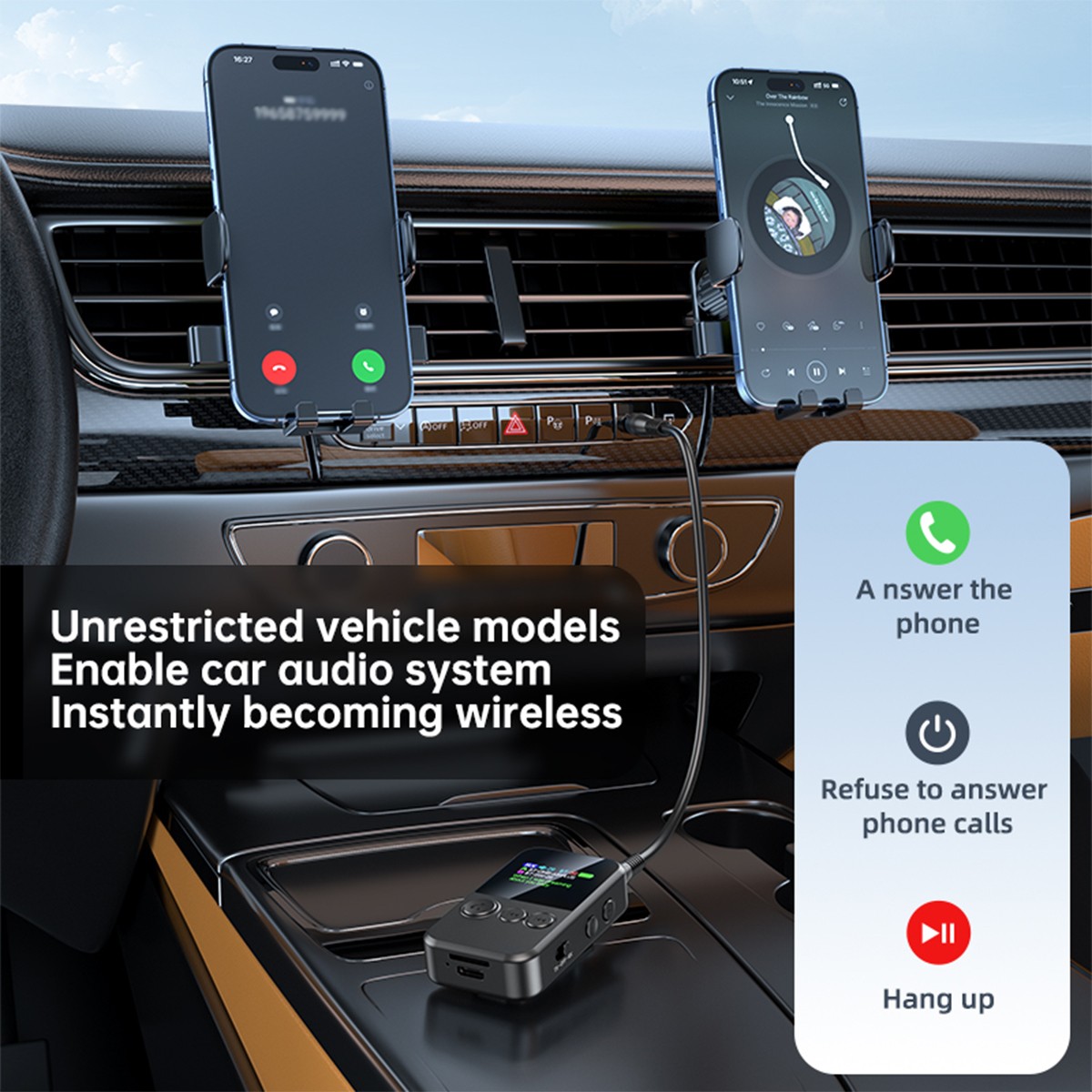 2 in 1 Bluetooth 5.4 Audio Receiver & Transmitter 3.5mm Jack Wireless Adapter