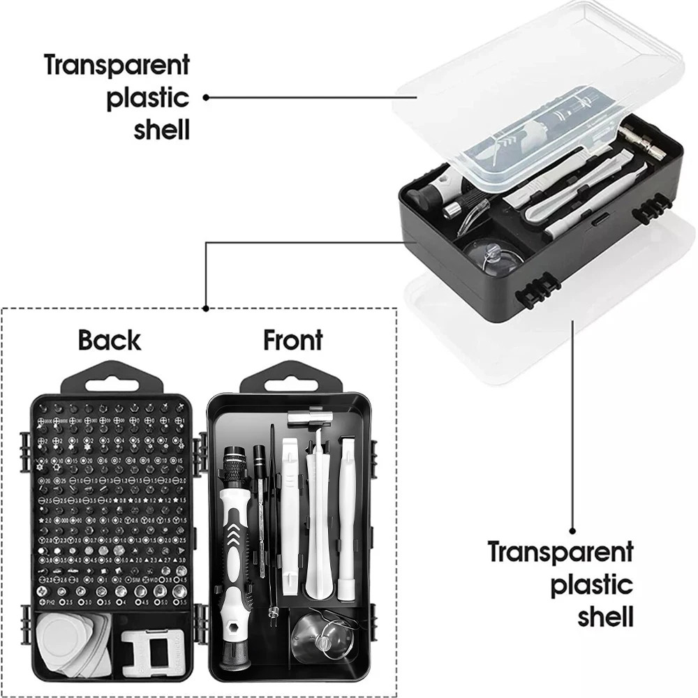 115 In 1 Magnetic Precision Repair Screwdriver Set Electronics Tool Kit