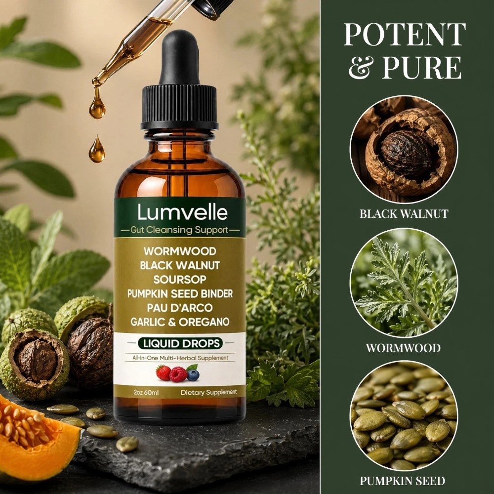 Lumvelle Wild Harvested Wormwood Liquid Drops 60ml Gut Cleanse Digestive Herbal