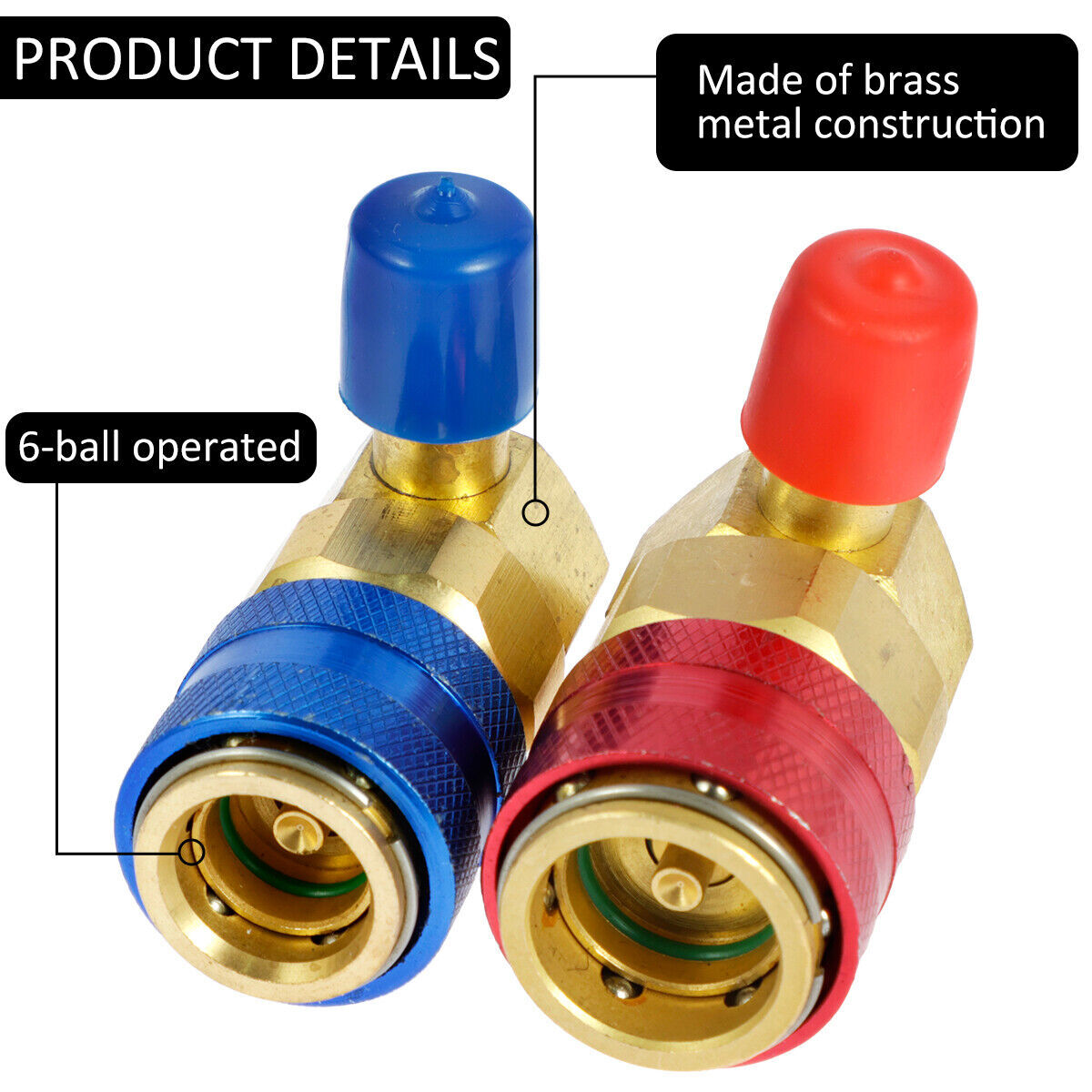 For Car AC Gauge AC High Low Side Quick Connector Adapter Fitting Coupler Kit