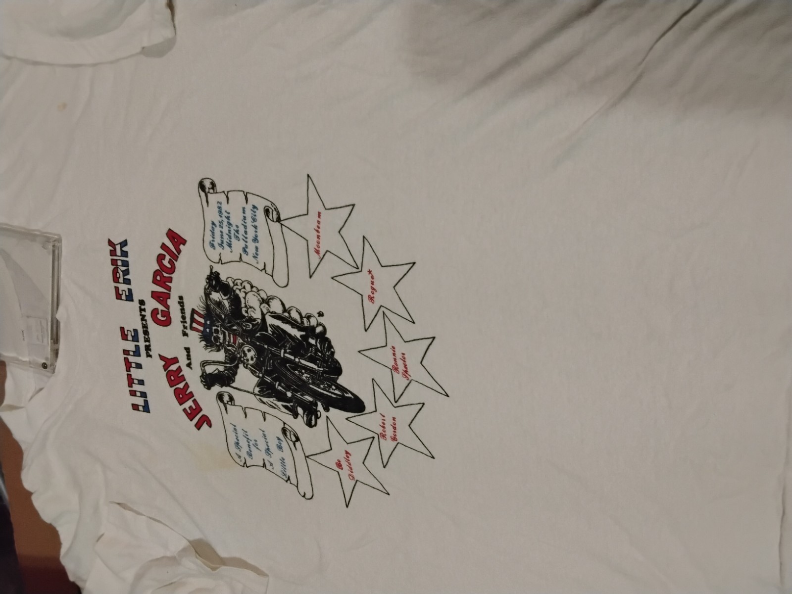 JERRY GARCIA & FRIENDS 6-25-1982 BENEFIT PALLADIUM NY SHIRT XL 29X22 HTF 1 STICH