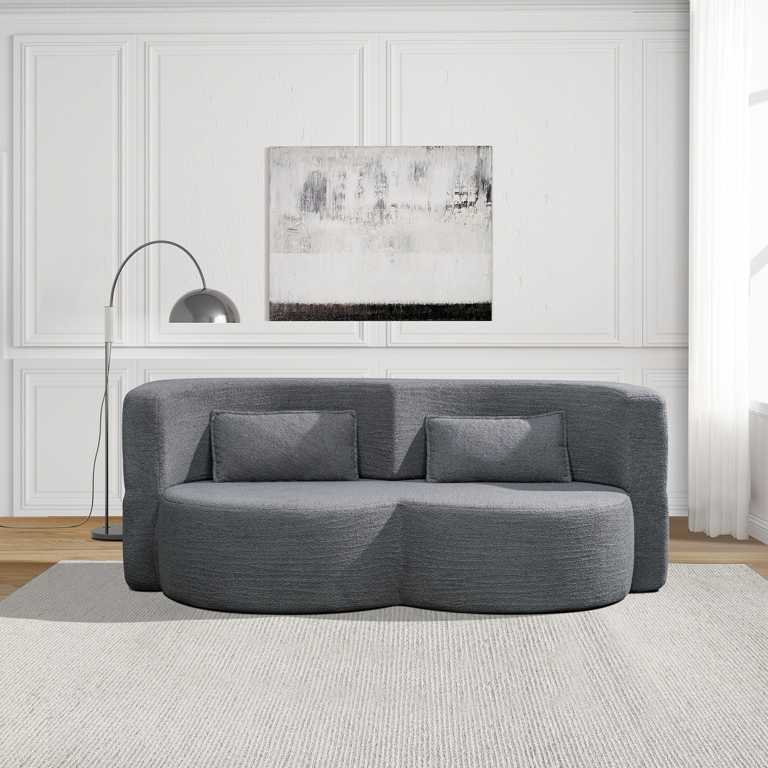 Foldable Convertible Sofa Bed 3-in-1 Floor Futon Double Lounger Chair Sleeper