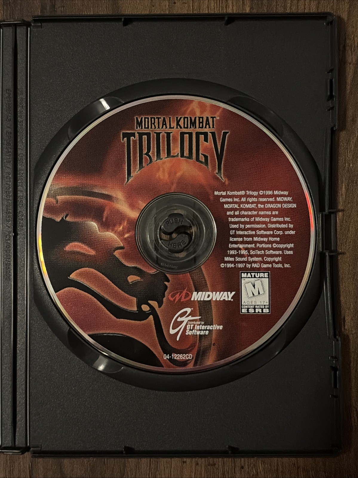Mortal Kombat Trilogy for Windows PC (1996, Midway, CD-ROM) disc only.
