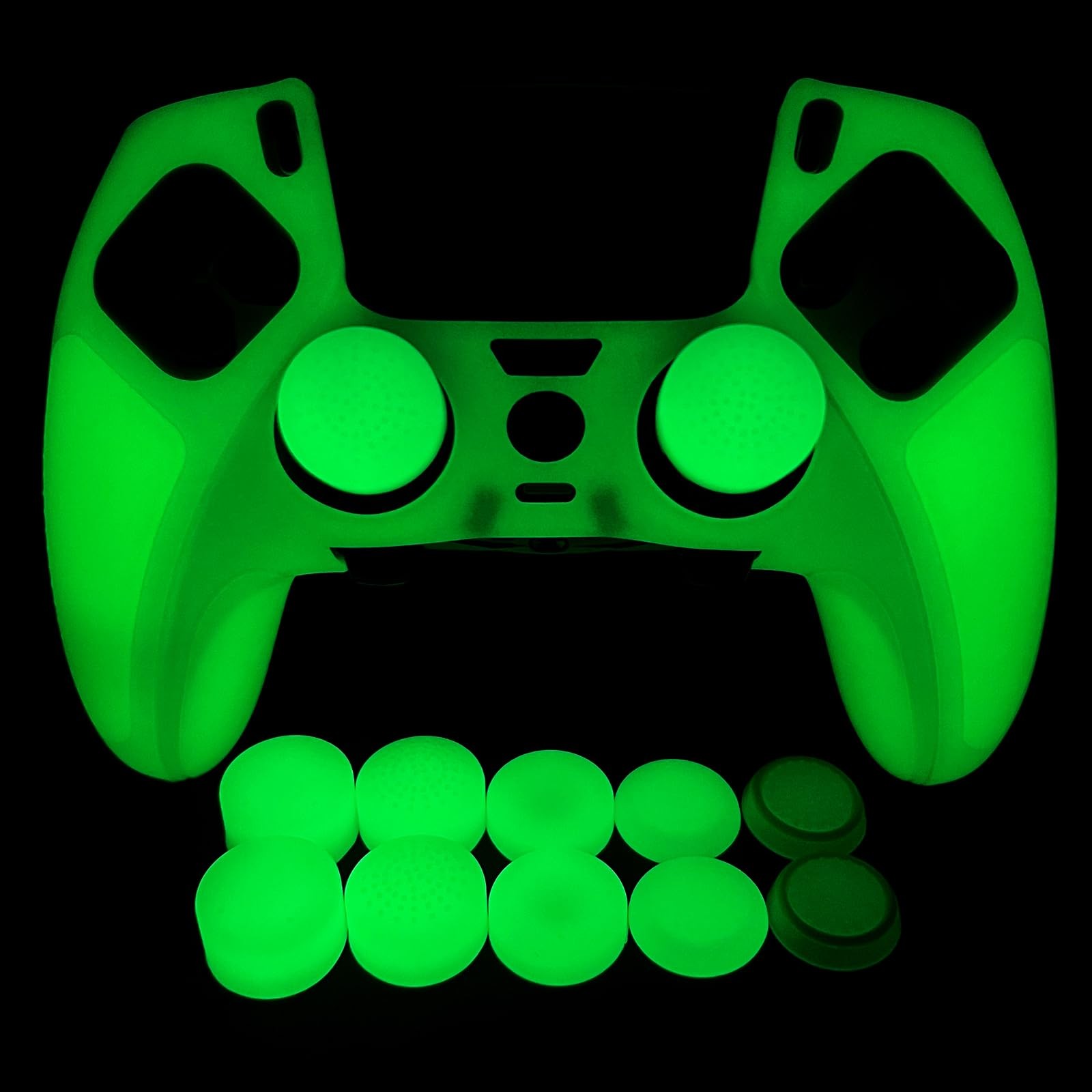 Glow in The Dark Controller Skin,Anti Slip Soft Thicked Studded Silicone Cove...
