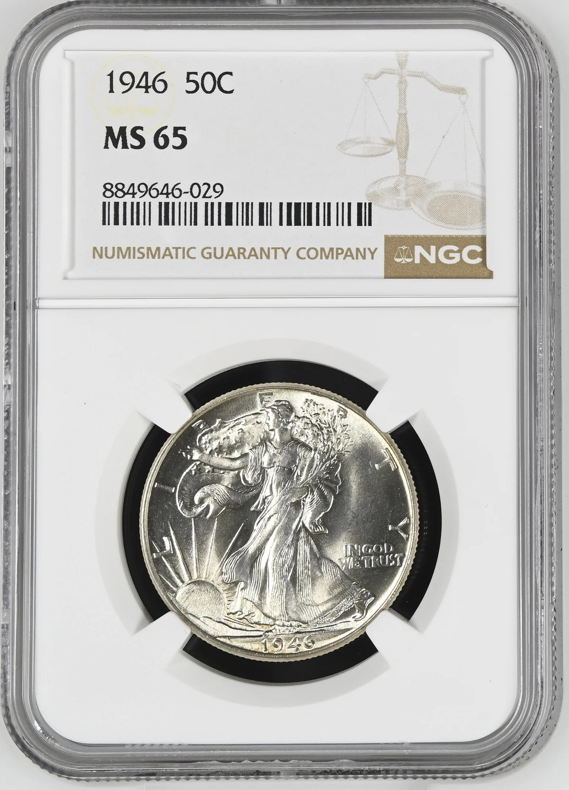1946 Walking Liberty Half Dollar NGC MS-65