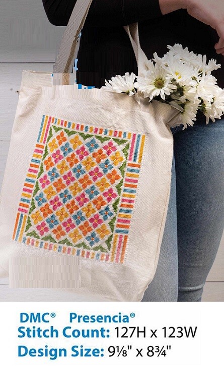 FLOWERS & STRIPES  CROSS STITCH  PATTERN ONLY    YD   QEV