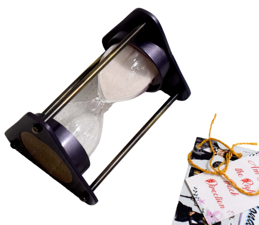 Modern Minimalism Classic Function: Triangle Sand Timer w/ Gleaming White Sand