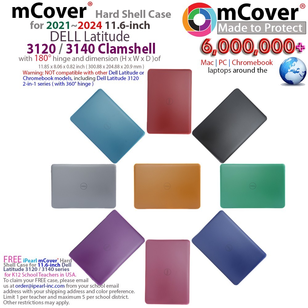 NEW mCover® Case for 2021 - 2024 11.6" Dell Latitude 3120 3140 Clamshell laptop