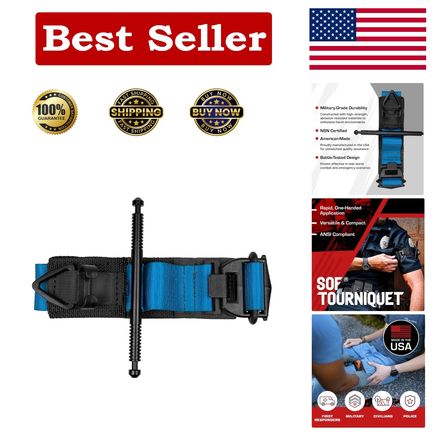 Blue SOF Generation 5 Tourniquet - Essential First Aid for Tactical Emergencies