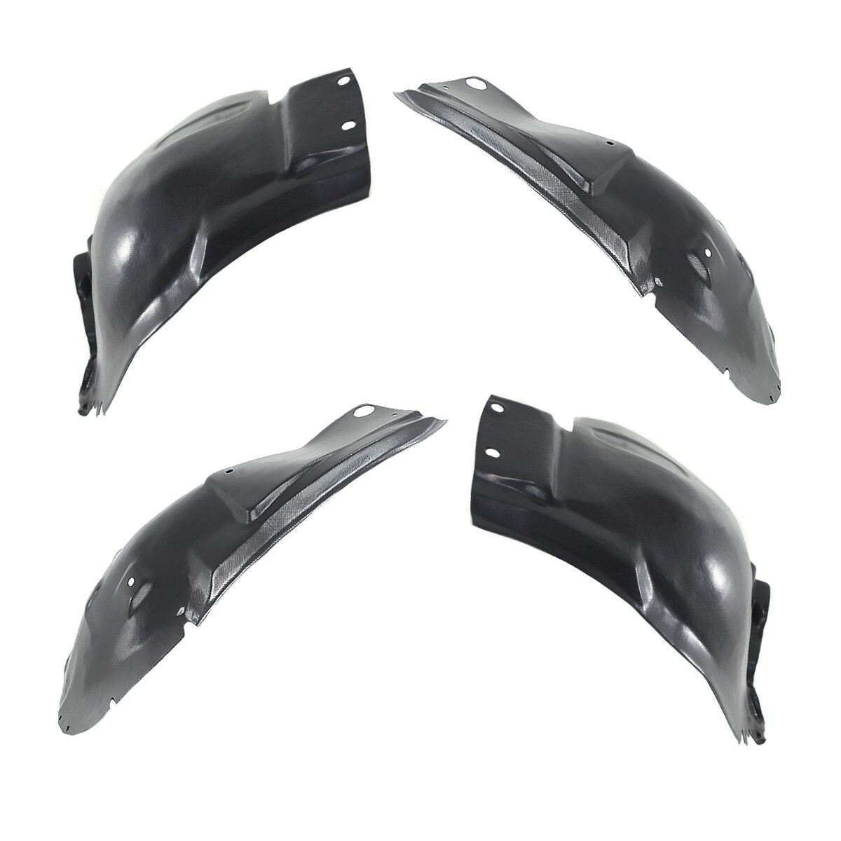 Front Left & Right Fender Liner Sections Set For 2005-2009 Ford Mustang Base